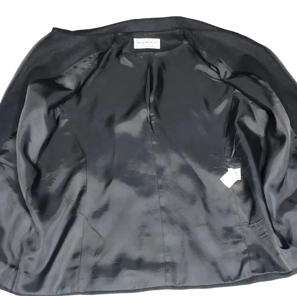 Dumas Womens Blazer 100% Pure Wool Zipper Closure Size 8 - Picture 10 of 14